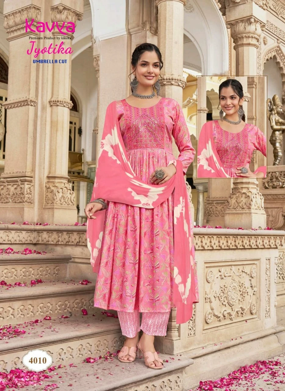 Kavya Jyotika Vol 4 Capsule Foil Print Wholesale Readymade Salwar Suit Catalog — Wholesale Salwar Suits, Kavya wholesale from Surat - Gallery Image 6